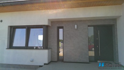 okna DPT90 antracyt, okno narożne, roleta do zabudowy RSP