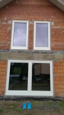 okna DPQ82 białe, drzwi przesuwne PSK, poszerzenie