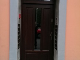 drzwio zewnętrzne drewniane dąb, AGMAR, model wg projektu Inwestora