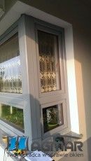 okna DPE70 srebrno-szary, okno narożne