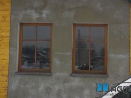okna drewniane sosna 68mm, szpros wiedeński 20mm, asymetrycznie